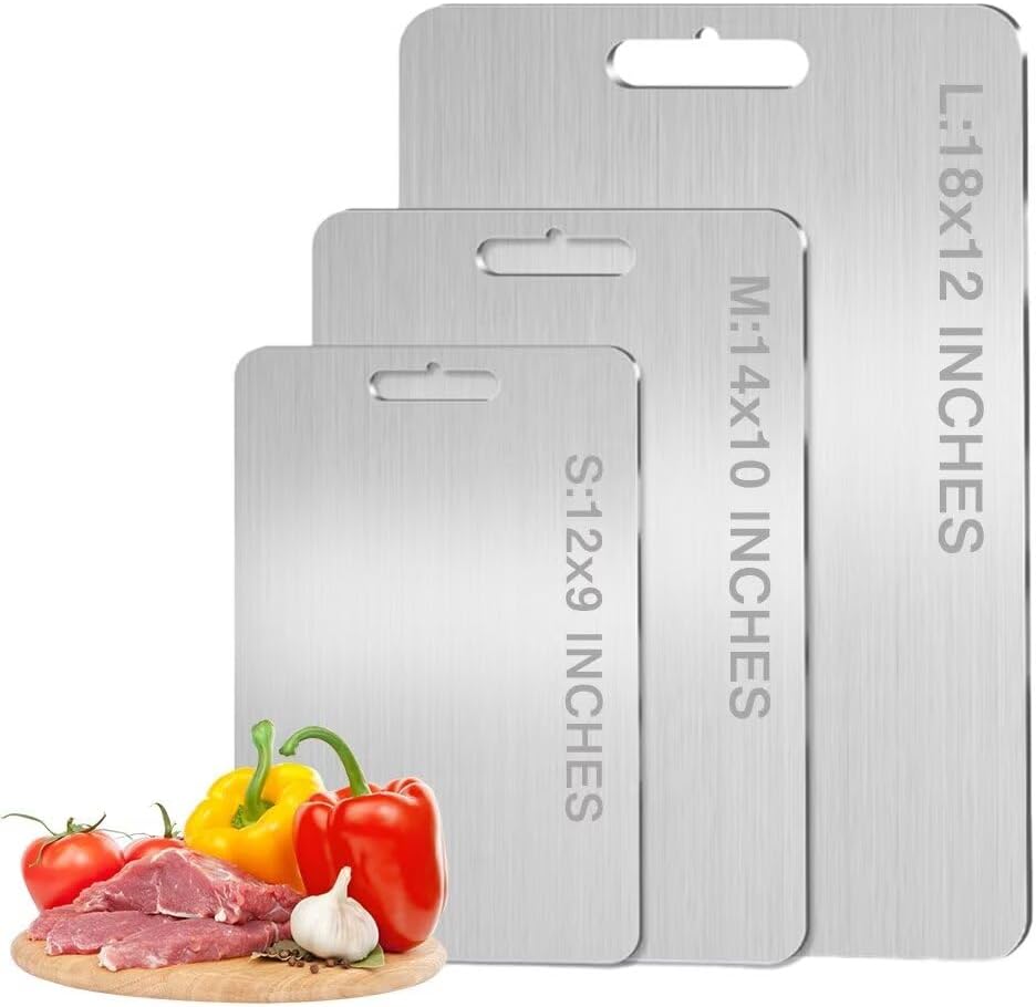 2025 New Titanium Cutting Board - 100% Pure Titanium Cutting Boards for Kitchen - Metal Cutting Board,Dishwasher Safe Double-Sided Hygiene Durable Titanium Cutting Board for Kitchen Cooking