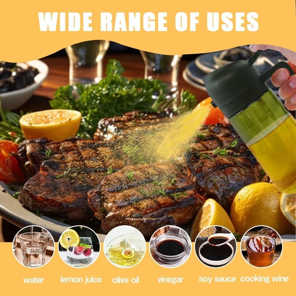 Kitchen Maiden 2 in 1 Oil Dispenser, 2024 New Kitchenmaiden 2 In 1 Oil Sprayer for Cooking，Olive Oil Dispenser Bottle Spray And Pour for Air Fryer, Salad, Frying, BBQ