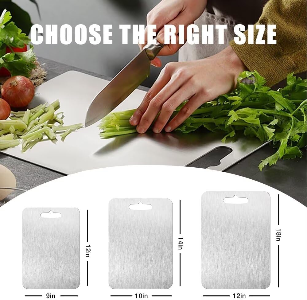 2025 New Titanium Cutting Board - 100% Pure Titanium Cutting Boards for Kitchen - Metal Cutting Board,Dishwasher Safe Double-Sided Hygiene Durable Titanium Cutting Board for Kitchen Cooking